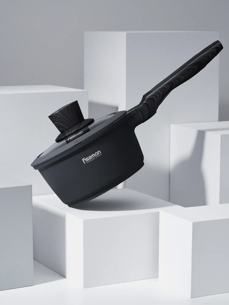Ковш Fissman Prestige 16 см на 1,4 литра с крышкой и длинной ручкой